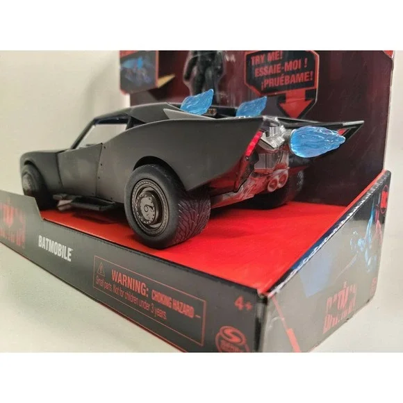 DC The Batman Movie BATMOBILE w/Lights/Sounds & 4.5” Figure 2022 Spin Master NEW